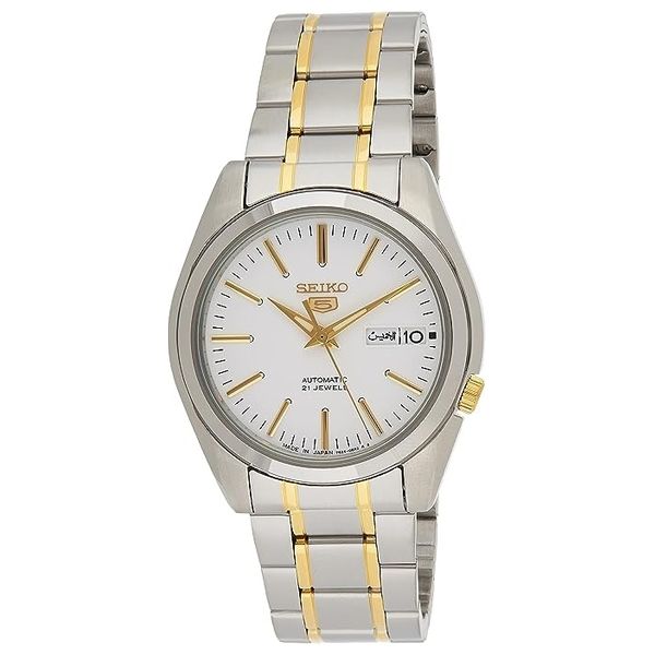 Elryan Seiko Watch SNKL47J1 For Men Analog Display Stainless Steel Band Sliver