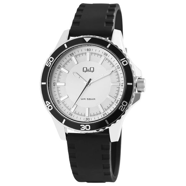 Elryan Q&Q Watch QB24J311Y For Men Analog Display, Rubber Band Black