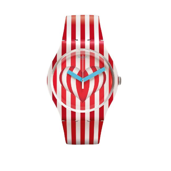  Swatch Watch SUOZ168 For Unisex - Analog Display, Silicone Band - Red 