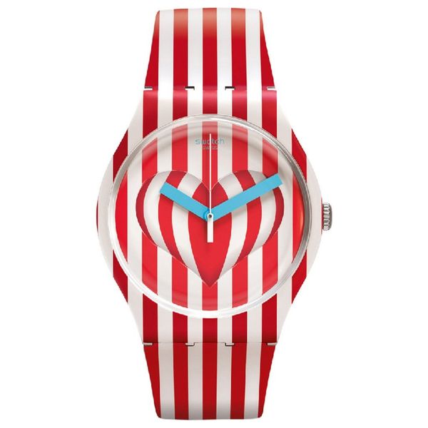  Swatch Watch SUOZ168 For Unisex - Analog Display, Silicone Band - Red 