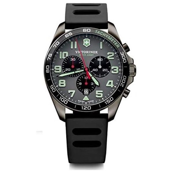  Victorinox Swiss Army Watch 241891 For Men - Analog Display, Leather Band - Black 