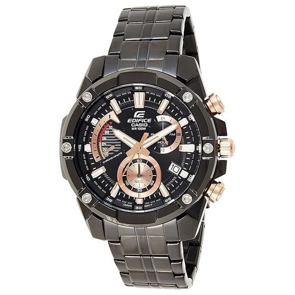 Elryan Casio Watch EFR 559DC 1AVUDF For Men Analog Display Stainless Steel Band Black