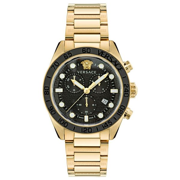  Versace Watch VE6K00523 For Men - Analog Display, Stainless Steel Band - Gold 