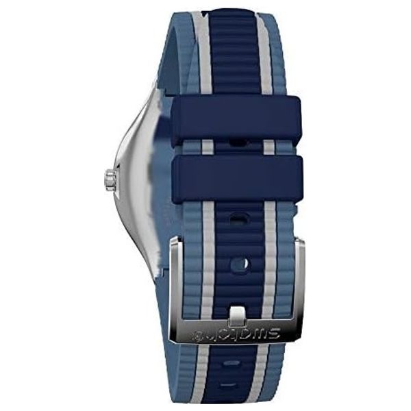  Swatch Watch YWS436 For Unisex - Analog Display, Leather Band - Blue 