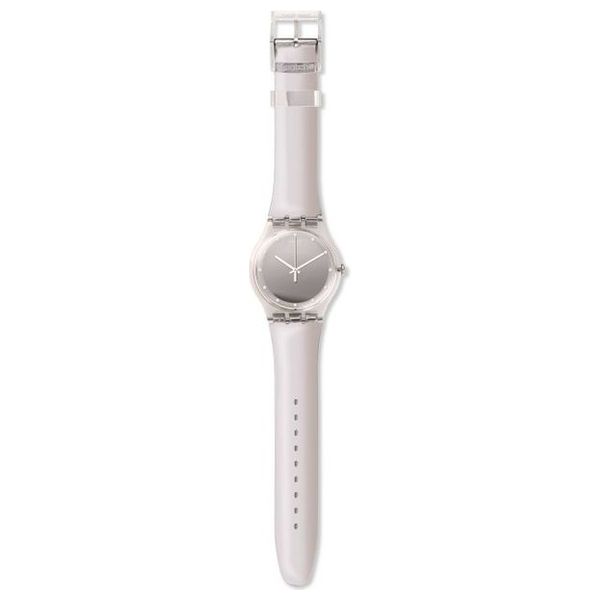  Swatch Watch SO28K100 For Women - Analog Display, Resin Band - Transparent 