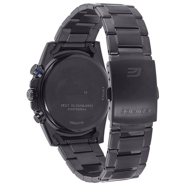  ساعة كاسيو للرجال EQB-1200DC-1ADR - عرض بعقارب, سوار من ستانلس ستيل - اسود 