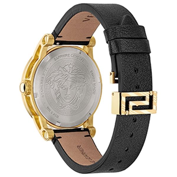  Versace Watch VEPO00320 For Women - Analog Display, Leather Band - Black 