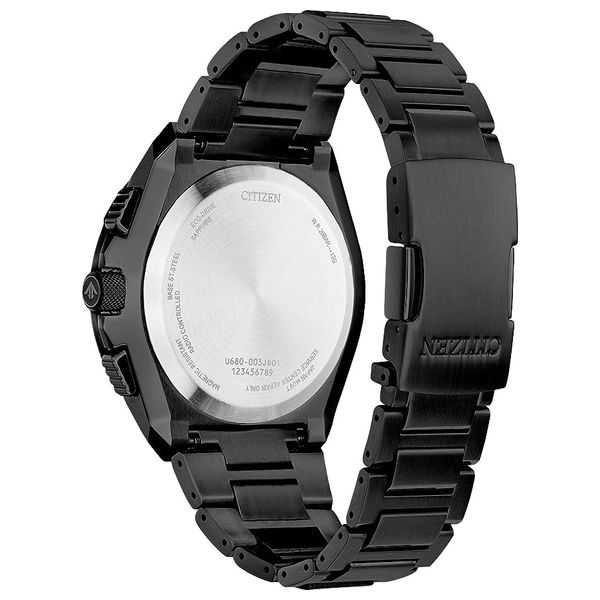  ساعة ستزن للرجال JY8127-59E - عرض بعقارب, سوار من ستانلس ستيل - اسود 