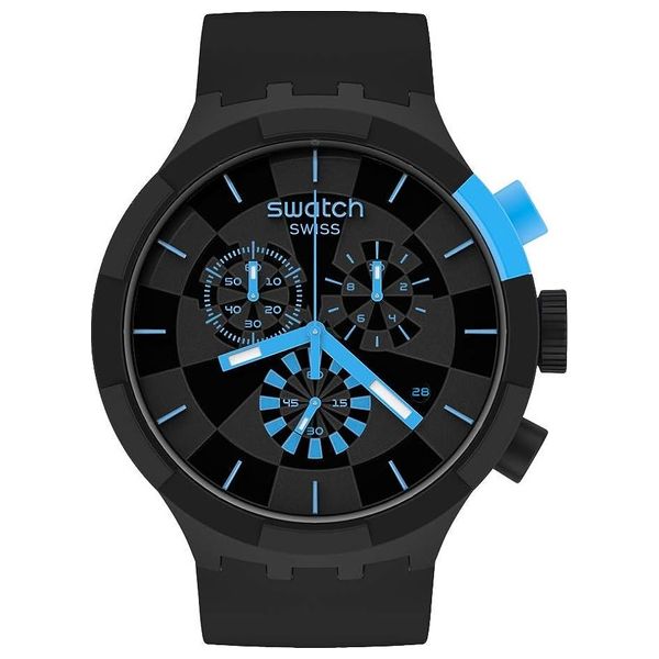  Swatch Watch SB02B401 For Unisex - Analog Display, Rubber Band - Black 