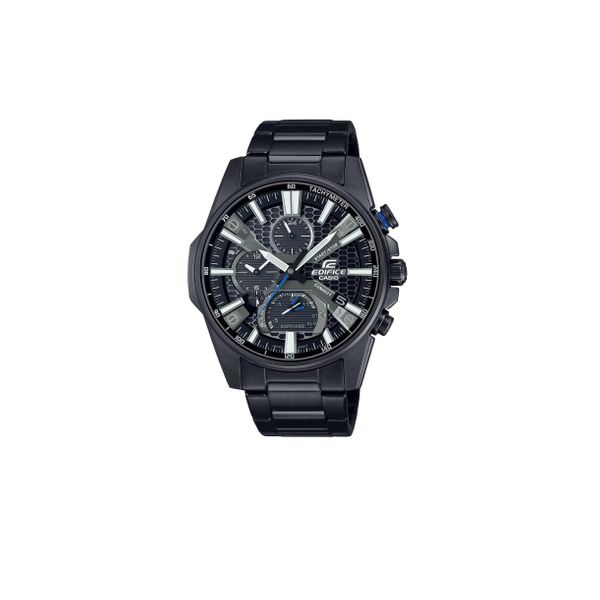  Casio Watch EQB-1200DC-1ADR For Men - Analog Display, Stainless Steel Band - Black 