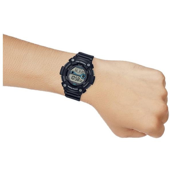  ساعة كاسيو للرجال WS-1300H-1AVDF - عرض رقمي, سوار من مطاط - اسود 