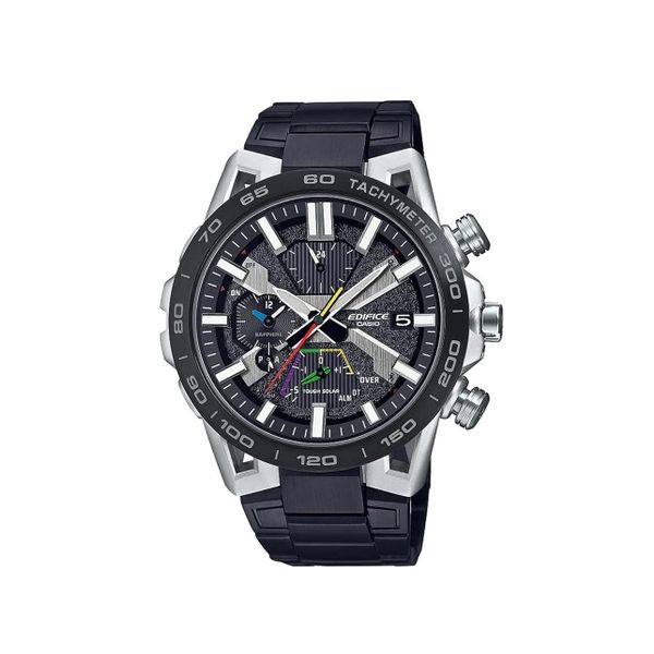  Casio Watch EQB-2000DC-1ADR For Men - Analog Display, Stainless Steel Band - Black 