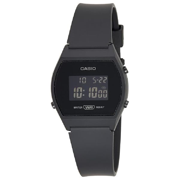  Casio Watch LW-204-1BDF For Unisex - Digital Display, Rubber Band - Black 