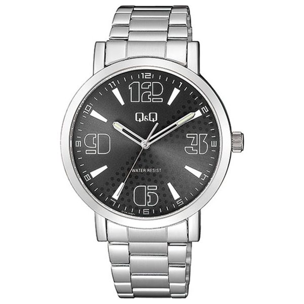 Elryan Q&Q Watch Q10A006PY For Men Analog Display, Metal Band Silver