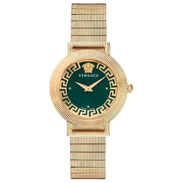  Versace Watch VE3D00522 For Women - Analog Display, Stainless Steel Band - Gold 