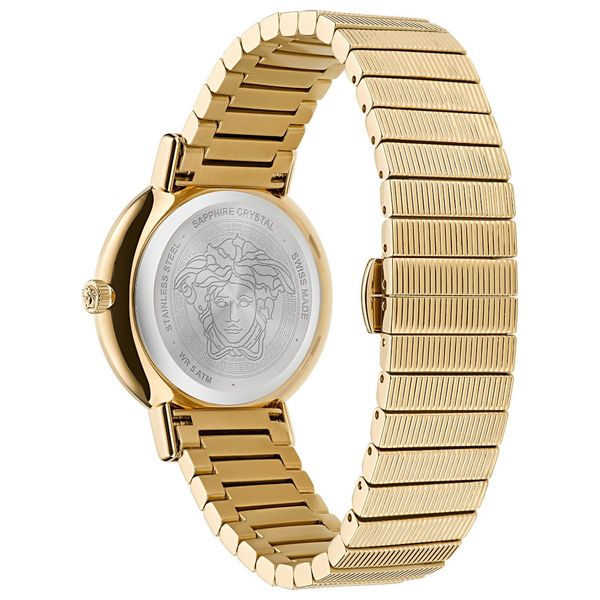  Versace Watch VE3D00522 For Women - Analog Display, Stainless Steel Band - Gold 