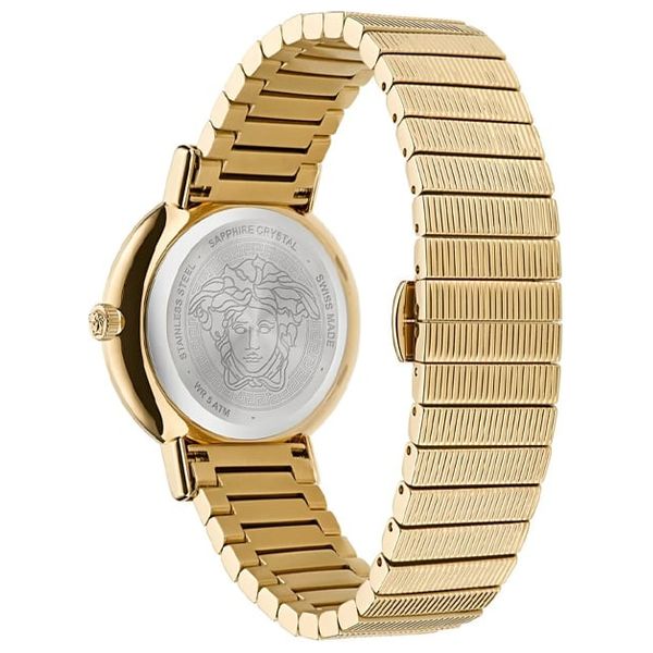  Versace Watch VE3D00622 For Women - Analog Display, Stainless Steel Band - Gold 