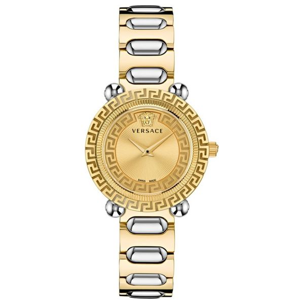  Versus Versace Watch VE6I00423 For Men - Analog Display, Stainless Steel Band - Gold 