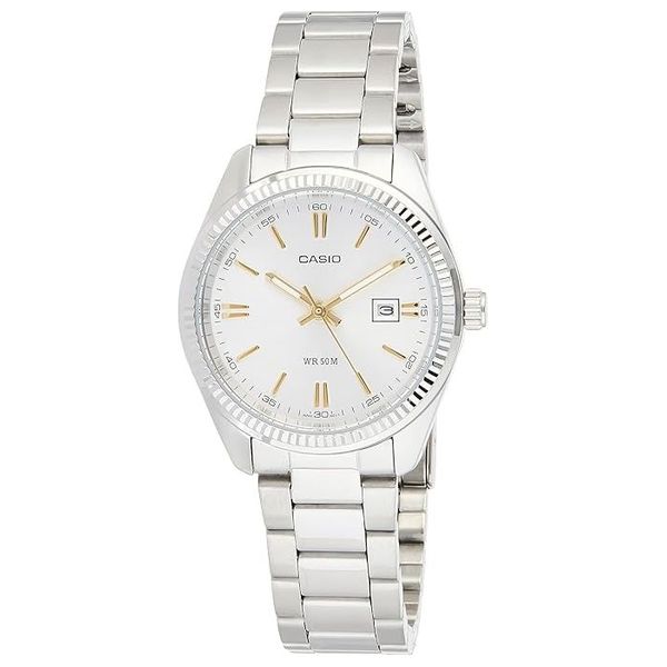  ساعة كاسيو للنساء LTP-1302D-7A2VDF - عرض بعقارب, سوار من ستانلس ستيل - سلفر 