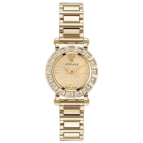  Versace Watch VE2Q00422 For Women - Analog Display, Stainless Steel Band - Gold 