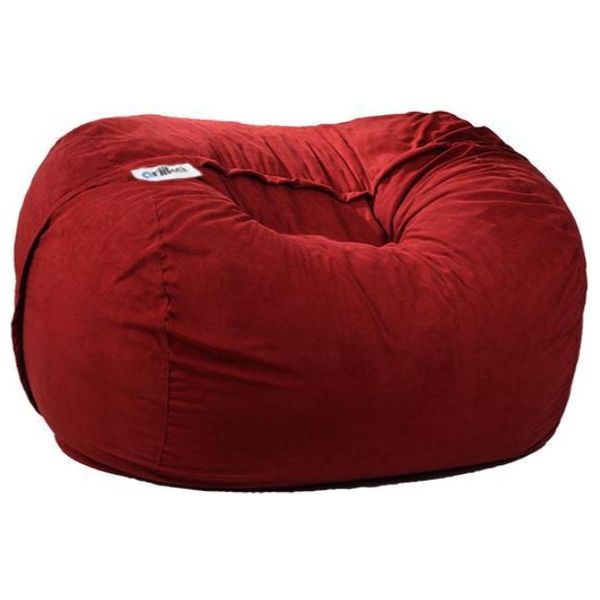 Elryan Ariika Large Fluffy Sabia Bean Bag Chair Burgundy