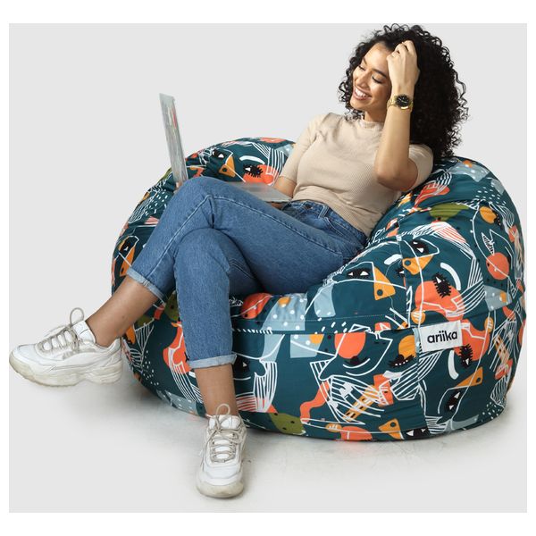  Ariika Fluffy Paloma Bean Bag Chair - Teal 