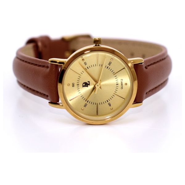  De Lawrence Watch DLCUS15 For Women - Analog Display, Leather Band - Brown 
