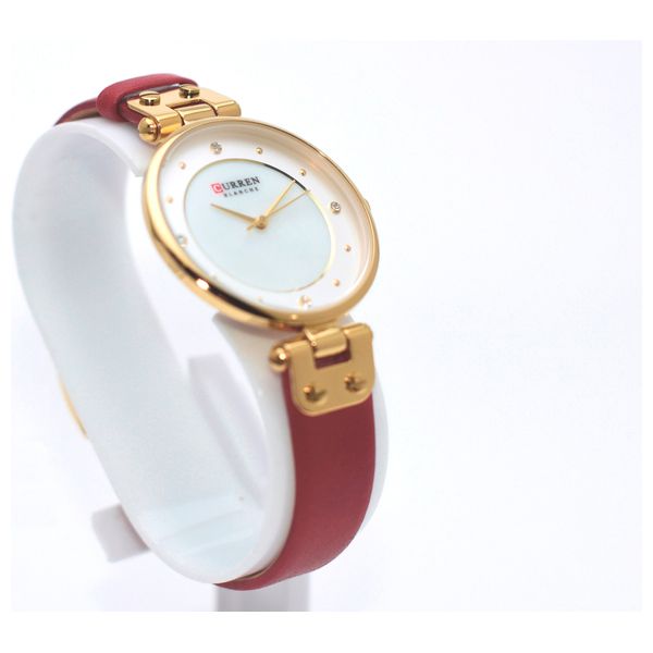 Curren Watch C9056L For Women - Analog Display, Leather Band - Red 