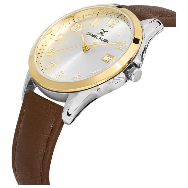  Daniel Klein Watch For Women - Analog Display, Leather Band - Brown 