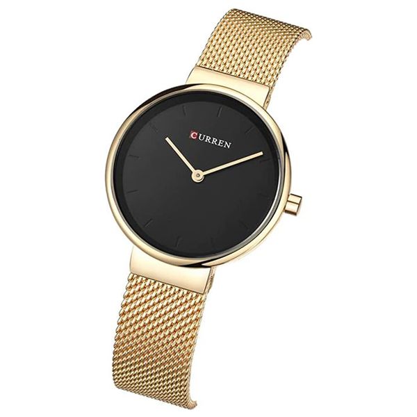  Curren  Watch CU9016 For Women - Analog Display, Stainless Steel Band - Gold 