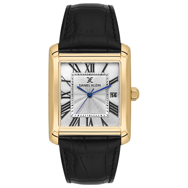 Daniel Klein Watch DK113909-4 For Men - Analog Display, Leather Band - Gold