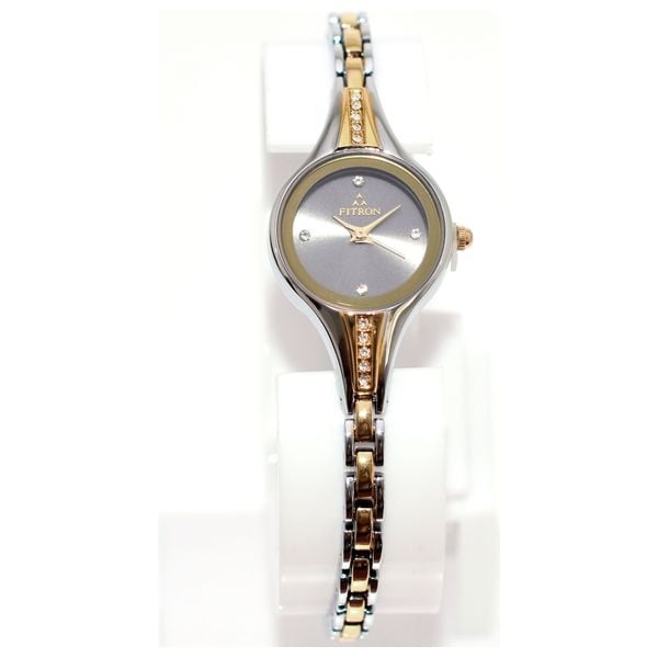  Fitron Watch No8629L For Women - Analog Display, Stainless Steel Band - Gold 