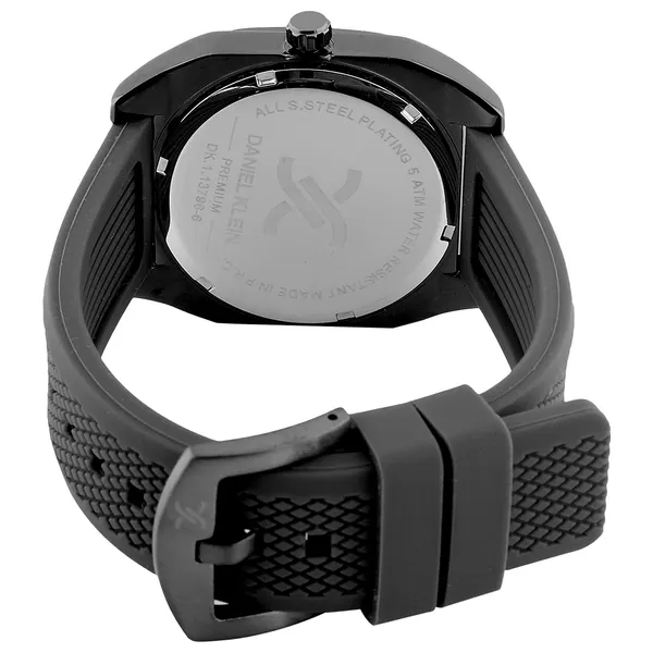 Daniel Klein Watch DK113796-5 For Men - Analog Display, Silicone Band - Black