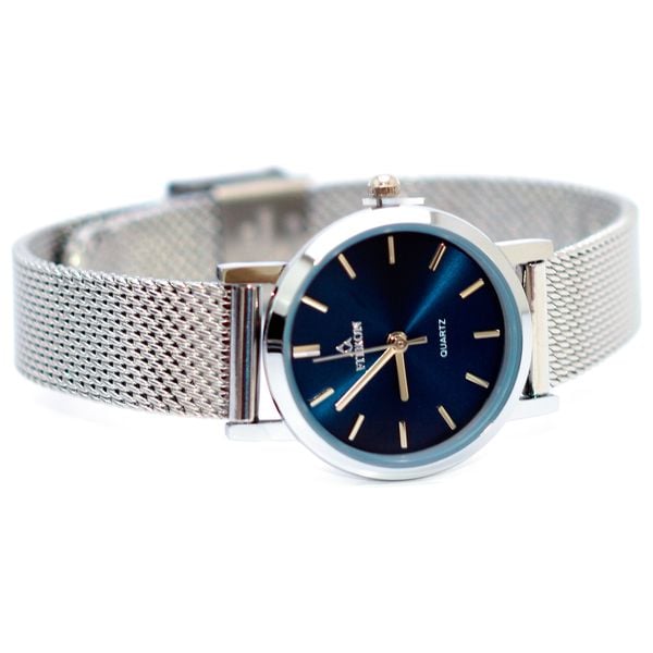 Elryan Fitron Watch No8595L For Women Analog Display Stainless Steel Band Silver