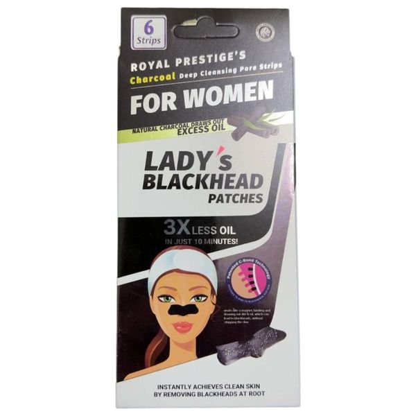  Royal Prestige Lady’s Blackhead Patches Charcoal Deep Cleansing Pore Strips - 6 Strips 