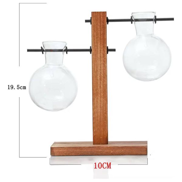  Decorative Vase with Wooden Base - VASE-WDGL-02 