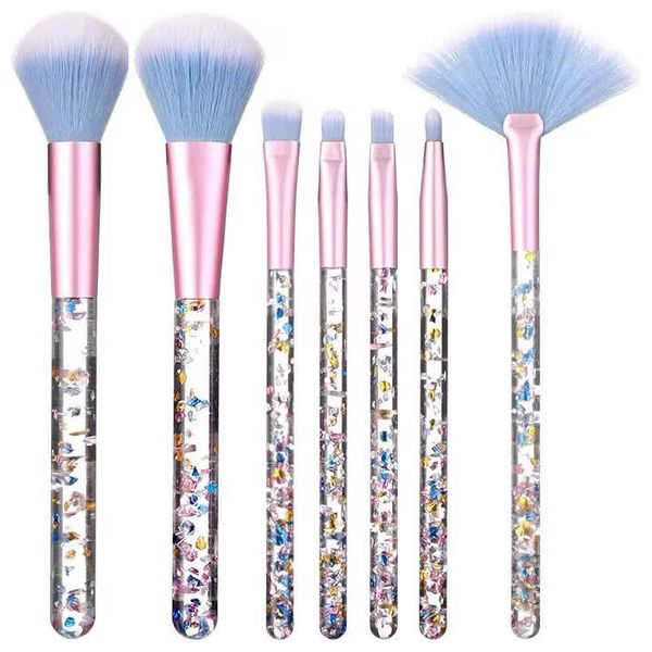 Makeup Brush Set, 7 Pieces - Pink