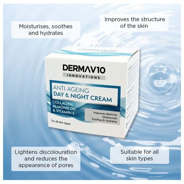  Derma V10 Innovations Anti Ageing Day & Night Cream - 50ml 