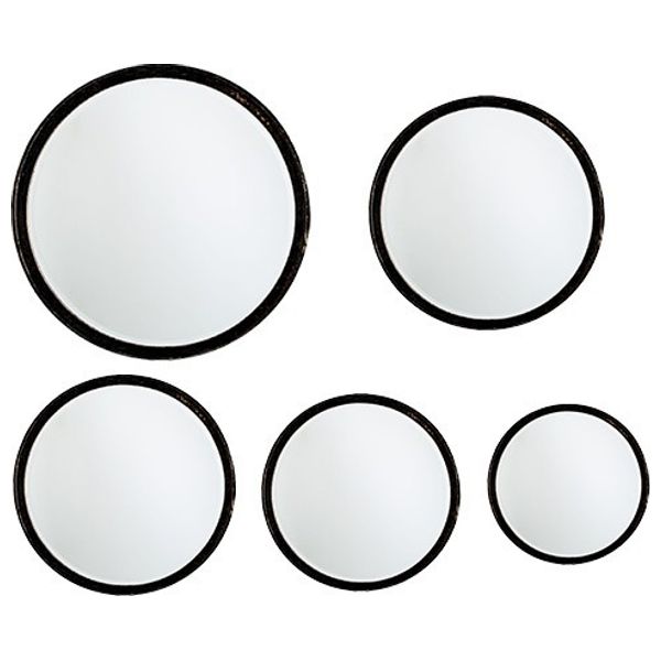 Elryan Round Wall Mirrors Walnut