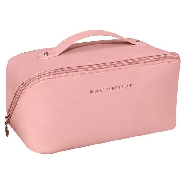 Leather Makeup Bag - Pink