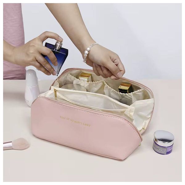 Leather Makeup Bag - Pink