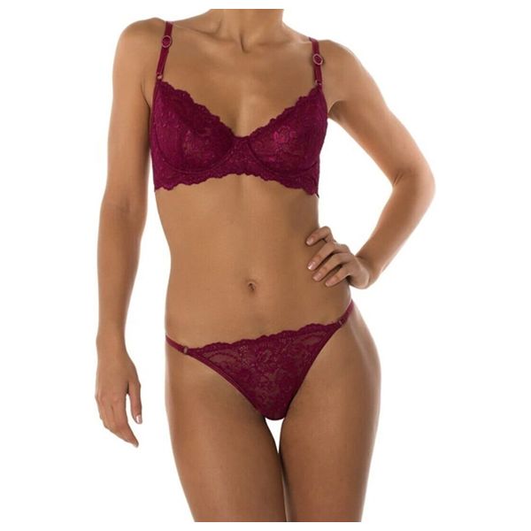  طقم دانتيل حمالة صدر و سروال داخلي ميوري - بنفسجي 