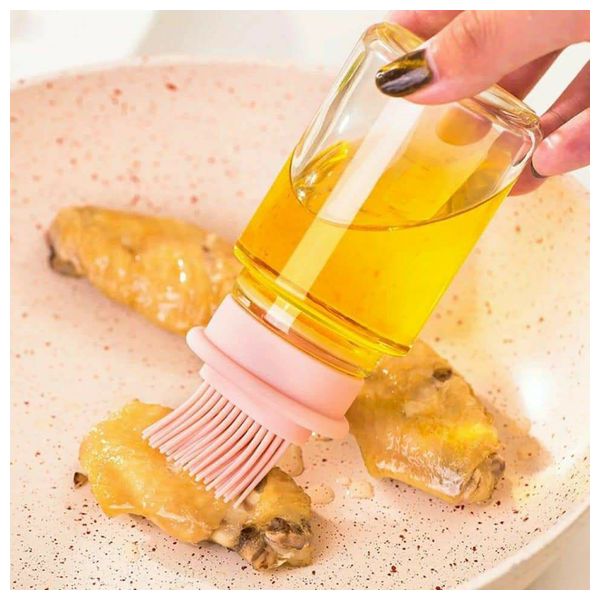  زجاجة زيت مع رأس فرشاة سيليكون 