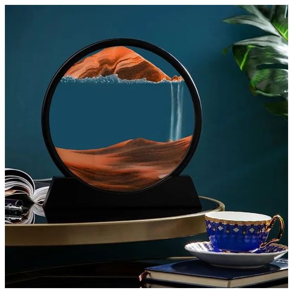  ساعة رملية منظر طبيعي 3D - أصفر 