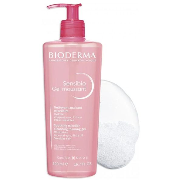  بيوديرما جل موسان سينسيبيو - جل منظف رغوي لطيف للبشرة الحساسة، 500 مل 
