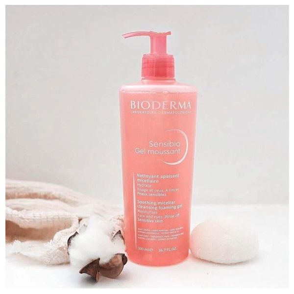  بيوديرما جل موسان سينسيبيو - جل منظف رغوي لطيف للبشرة الحساسة، 500 مل 