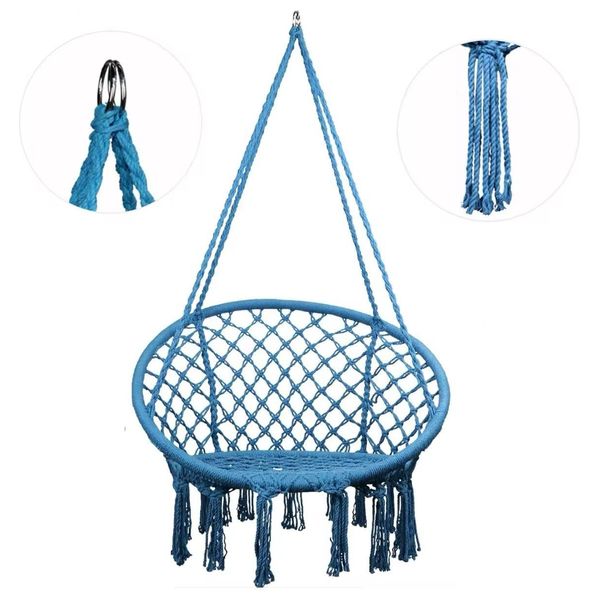 Hanging swing chair can hold up to 120 kg - Blue