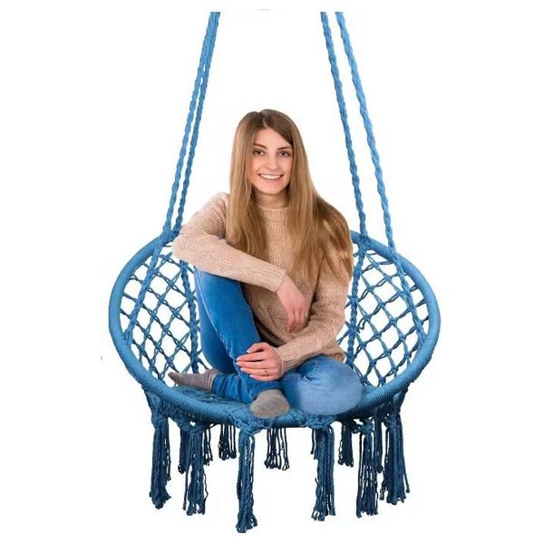 Hanging swing chair can hold up to 120 kg - Blue