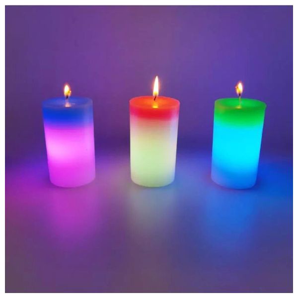  شمعة LED غير معطرة, 10 سم - متعددة الالوان 