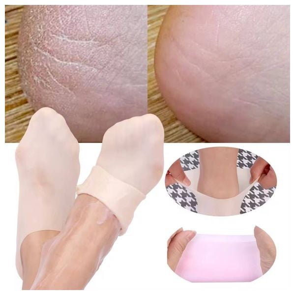  Medical Silicone Foot Care Socks - White 